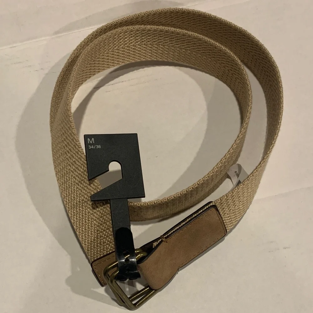 NWT Express Men's Tan Canvas Belt sz 34/36